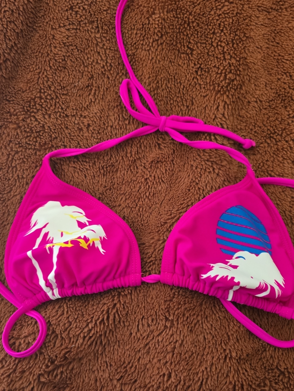 Old Navy Pink Triangle Swim Top - Tropical Print Size Small